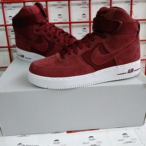 burgundy suede air force 1 high top